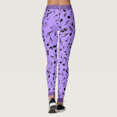 Leggings Black Music Notes on Purple (ou Your Col) (Dos)