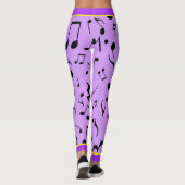 Leggings Black Music Notes violet (Dos)
