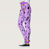 Leggings Black Music Notes violet (Gauche)