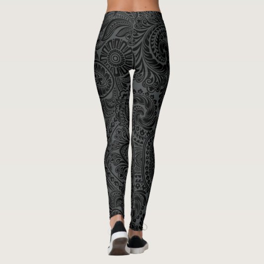 Leggings Black Paisley : (Dos)
