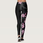Leggings Black Pink Sakura design japonais :: (Dos)