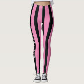 Leggings Black Pink Stripes Comfy Nom Sportsweout Entraînem (Devant)