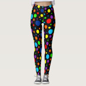 Leggings Black Rainbow Spots (Devant)