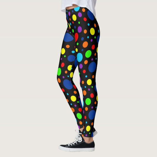 Leggings Black Rainbow Spots (Gauche)