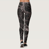 Leggings Black & Rose Gold Pink Parties scintillant Marble (Dos)