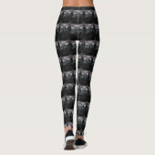 Leggings Black Silver Grey Bows Motif Funny Elegant (Dos)
