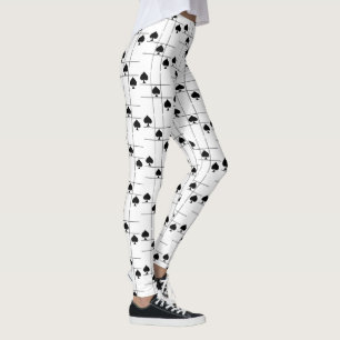 Leggings Black Spades Tac Toe Thunder_Cove