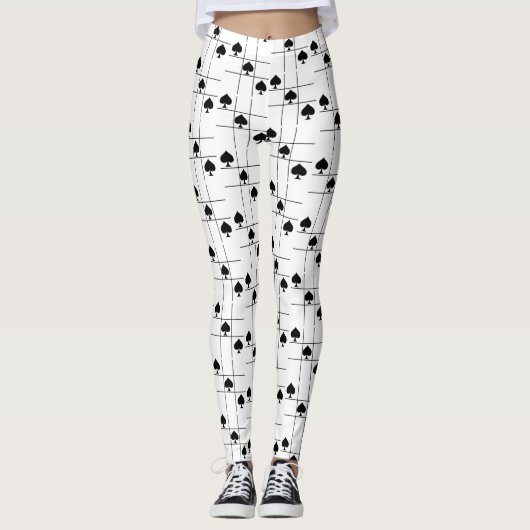 Leggings Black Spades Tac Toe Thunder_Cove (Devant)