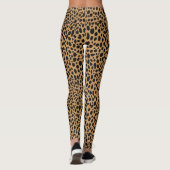 Leggings Black Tan And Brown Safari Leopard Skin Pattern (Dos)