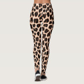 Leggings Black Tan White Safari Leopard Skin Pattern Print (Dos)