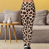 Leggings Black Tan White Safari Leopard Skin Pattern Print