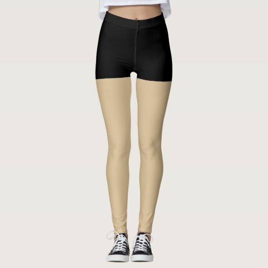 Leggings Black tendance moderne faux shorts (Devant)