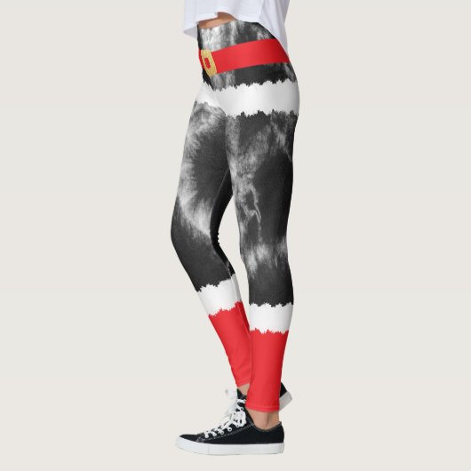 Leggings Black Tie Dye Santa Claus Costume Noël (Gauche)