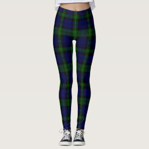 Leggings Black Watch Tartan bleu vert Plaid