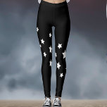 Leggings Black White<br><div class="desc">Un simple motif en diagonale avec des étoiles blanches sur un arrière - plan noir. Arrière - plan transparent,  pour que vous puissiez modifier la couleur en fonction de votre style.</div>