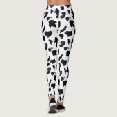Leggings Black White Cow Print (Dos)