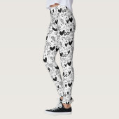 Leggings Black White Hearts Amour (Gauche)