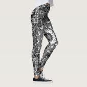Leggings Black white, openwork, mandala (Droite)
