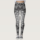 Leggings Black white, openwork, mandala (Devant)