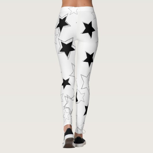 Leggings Black & White Stars (Dos)