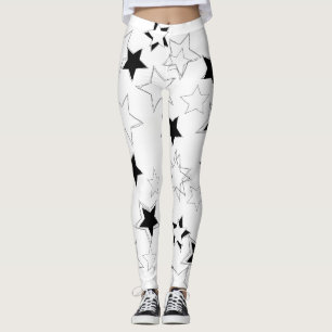 Leggings Black & White Stars