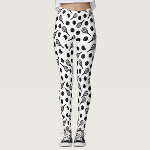 Leggings Black White Tennis Ball Raquet Simple Classy Girl
