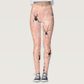 Leggings Black Widow Spider Webs Pastel Peach Costume (Devant)