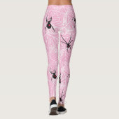 Leggings Black Widow Spider Webs Pastel Pink Costume Leggin (Dos)