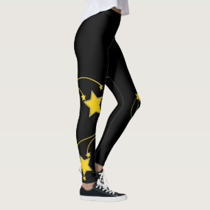 Leggings Black Yellow Stars