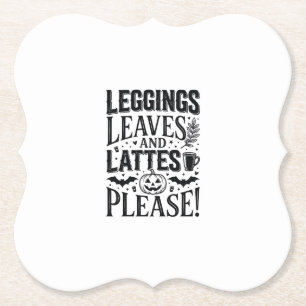 Leggings Bladeren Lattes Halloween Herfst Koffie O Kartonnen Onderzetters