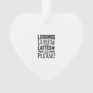 Leggings Bladeren Lattes Halloween Herfst Koffie O Ornament