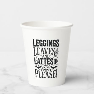 Leggings Bladeren Lattes Halloween Herfst Koffie O Papieren Bekers