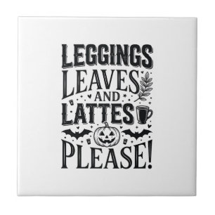 Leggings Bladeren Lattes Halloween Herfst Koffie O Tegeltje