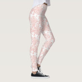 Leggings Blanc avec Motif de dentelle rose (Droite)