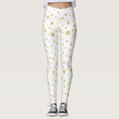 Leggings Blanc avec points d'or (Devant)