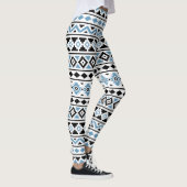 Leggings Blanc aztèque de noir bleu du motif II d'essence (Droite)