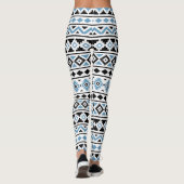 Leggings Blanc aztèque de noir bleu du motif II d'essence (Dos)