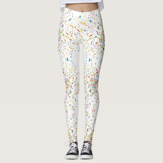 Leggings Blanc de confettis (Devant)