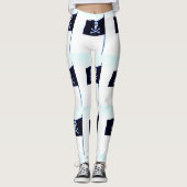 Leggings blanc de drapeau de jolly roger (Devant)