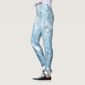 Leggings Blanc et Bébé bleu esthétique neige de Noël (Gauche)