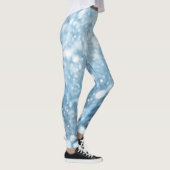 Leggings Blanc et Bébé bleu esthétique neige de Noël (Droite)