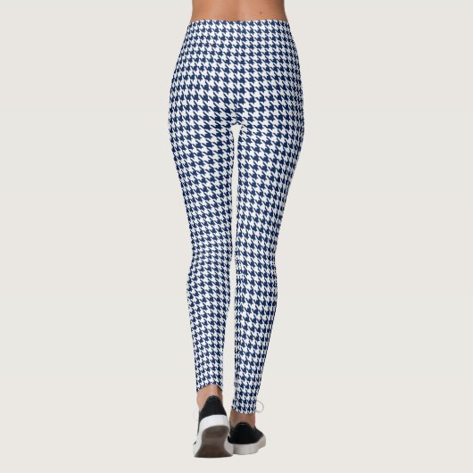 Leggings Blanc et bleu marine Houndstooth (Dos)