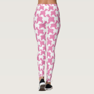 Leggings Blanc et Choisir la couleur Houndstooth chiens leg