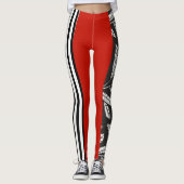 LEGGINGS BLANC ET NOIR ROUGES (Devant)