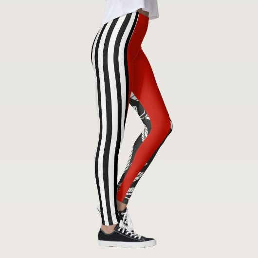 LEGGINGS BLANC ET NOIR ROUGES (Droite)