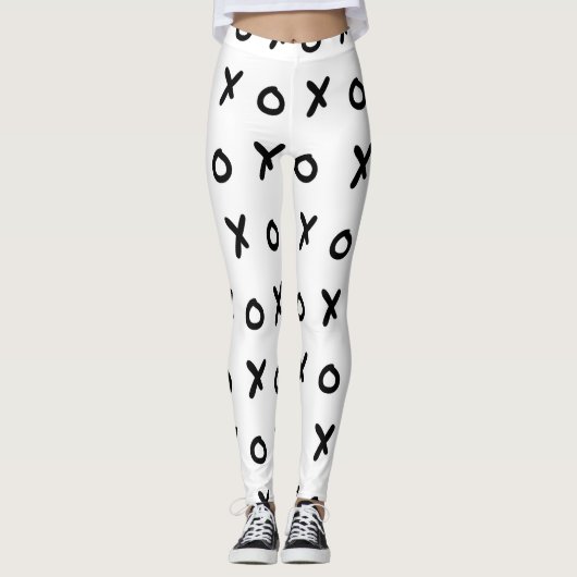Leggings Blanc et noir X O XO X&O's Trendy Cute (Devant)