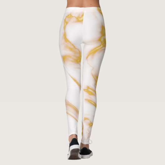 Leggings Blanc Et Or (Dos)