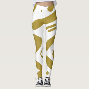 Leggings Blanc et or de la tribu