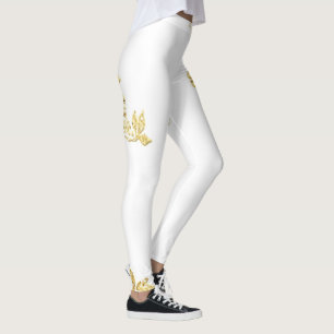 Leggings Blanc Et Or Zazzle_Growshop.