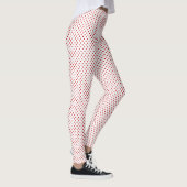 Leggings Blanc et rouge Polka Dot Motif Full (Droite)